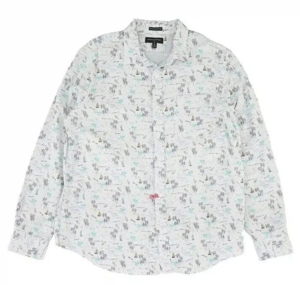 Banana Republic Shirt Men’s Long Sleeve Palms Tropical XL